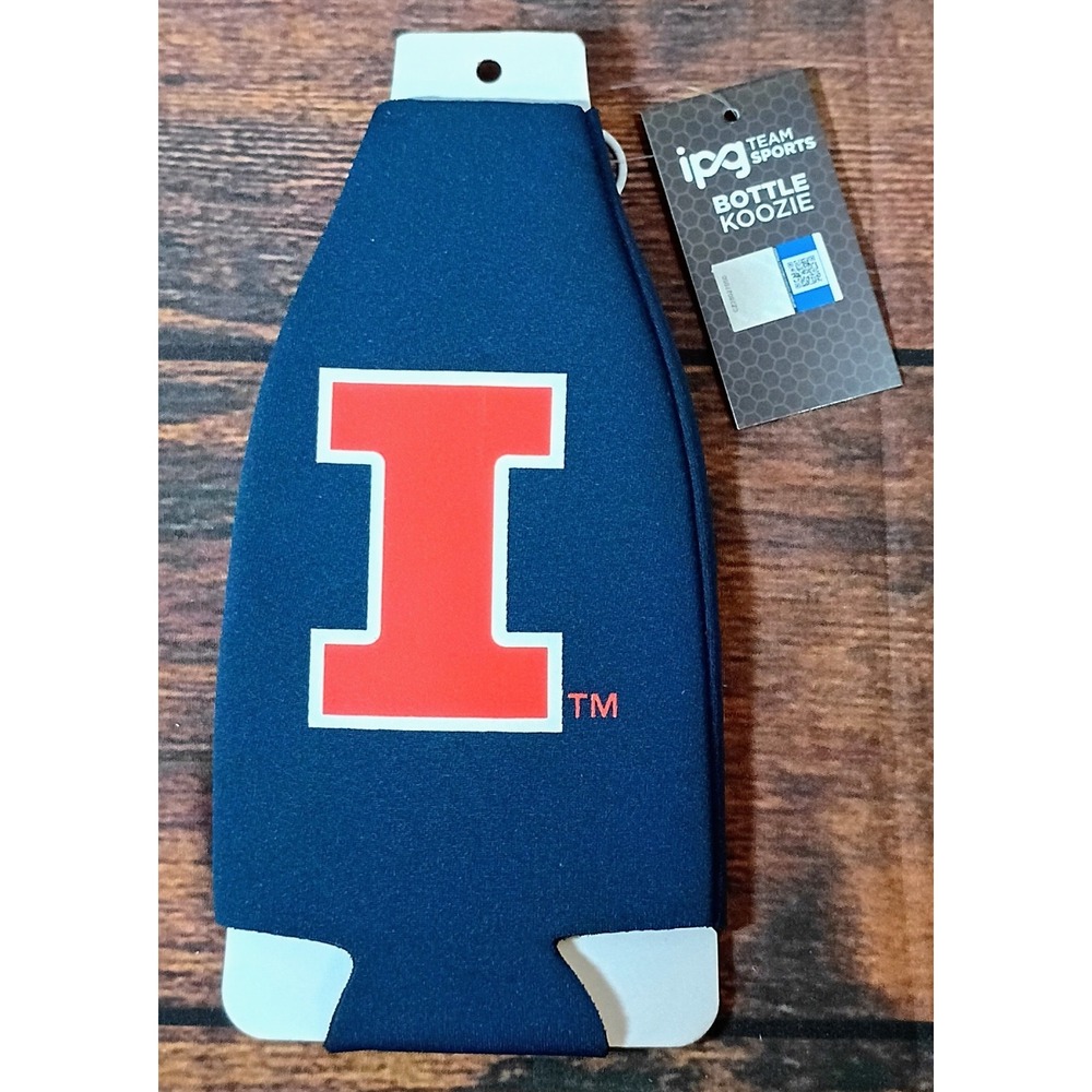 University of Illinois Fighting Illini Bottle Koozie Navy Blue IPG Team Sports